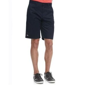 Lacoste Originals Navy Blue Flat Front Cotton Bermuda Shorts Size 50, US 40